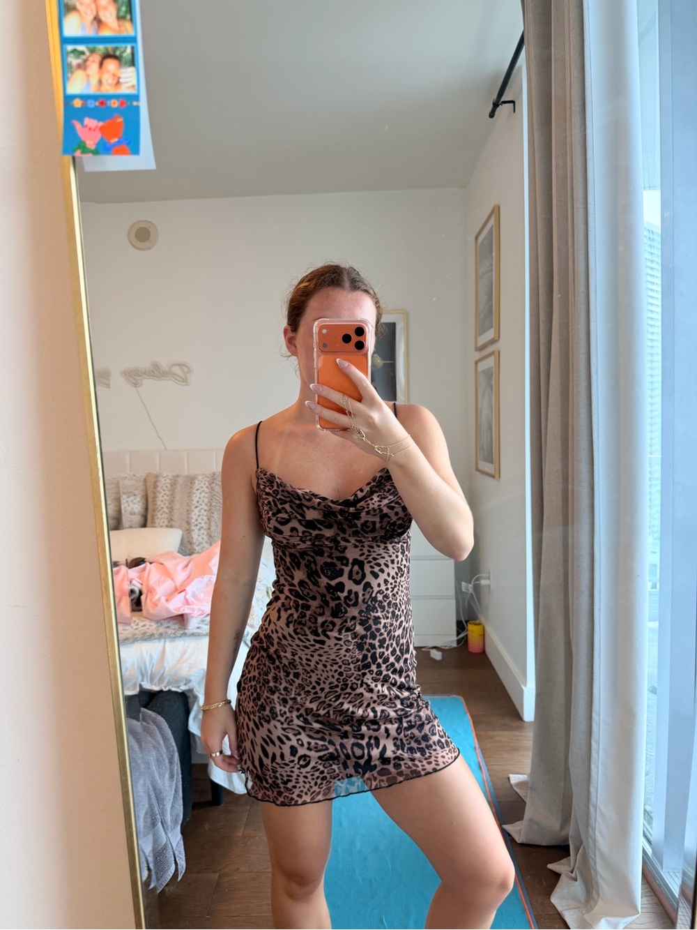 Princess Polly Leopard Print Mini Dress in Brown